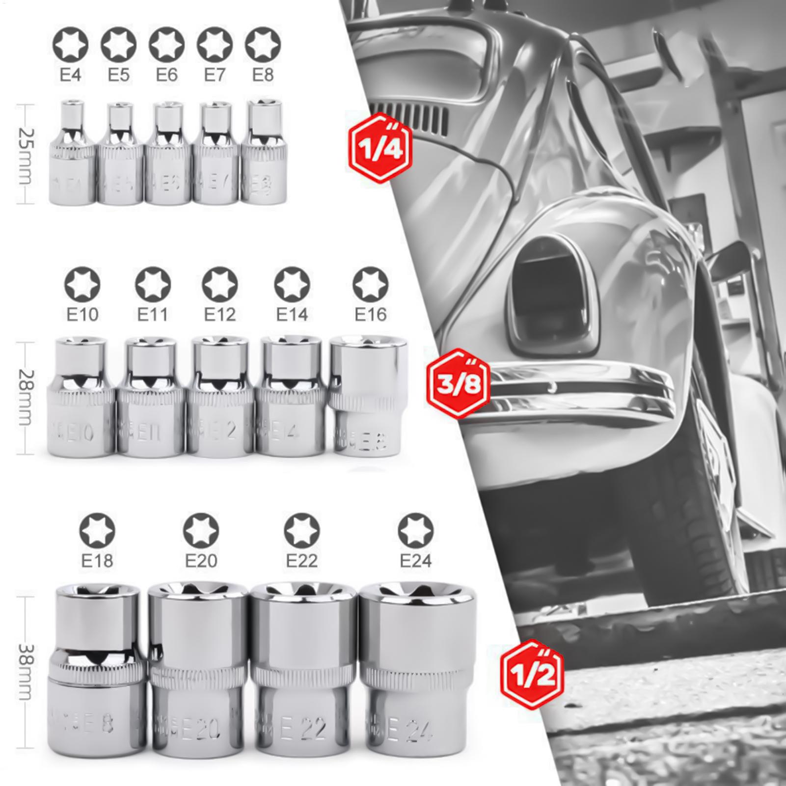 Tools For Garage - Juego de llaves de vaso portátil,